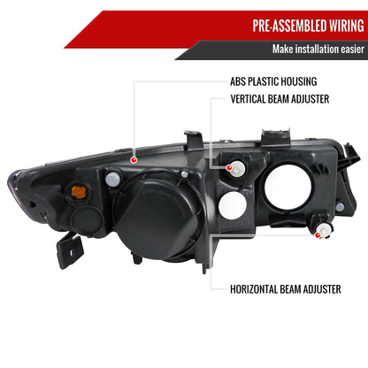 2004-2005 Acura TSX Projector Headlights (Matte Black Housing/Clear Lens)