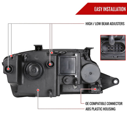 1999-2006 Audi TT LED Bar Projector Headlights (Black Housing/Smoked Lens)