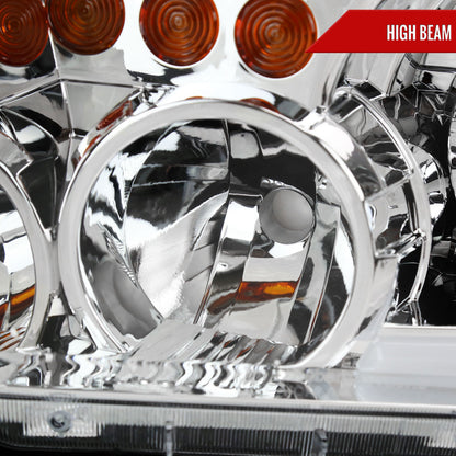 2007-2013 Toyota Tundra/2008-2017 Sequoia Retro Style LED Tube Projector Headlights with LED Turn Signals (Chrome Housing/Clear Lens)