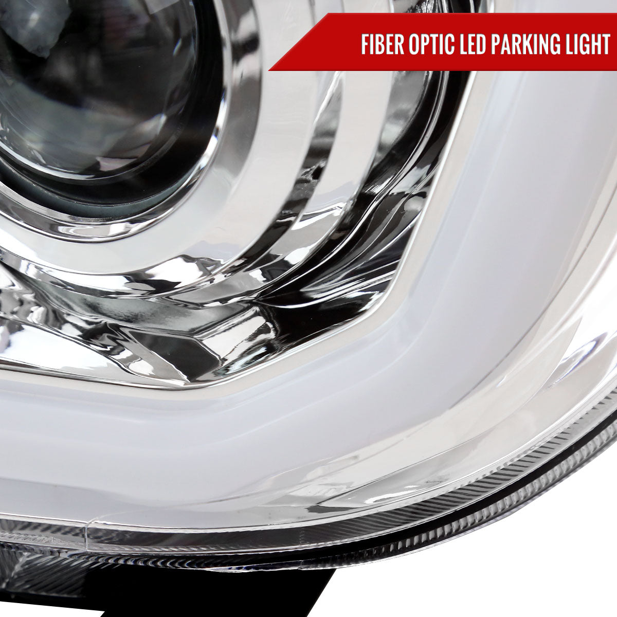 2007-2013 Toyota Tundra/2008-2017 Sequoia Retro Style LED Tube Projector Headlights with LED Turn Signals (Chrome Housing/Clear Lens)
