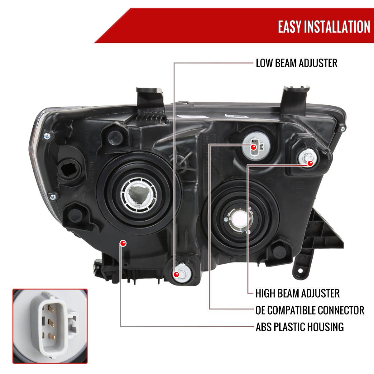 2007-2013 Toyota Tundra/2008-2017 Sequoia Retro Style LED Tube Projector Headlights with LED Turn Signals (Chrome Housing/Clear Lens)