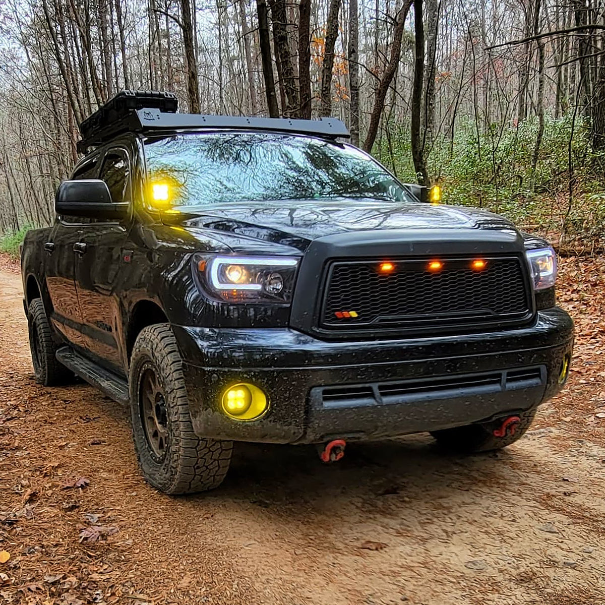 2007-2013 Toyota Tundra/ 2008-2017 Sequoia LED C-Bar Projector Headlights (Glossy Black Housing/Smoked Lens)