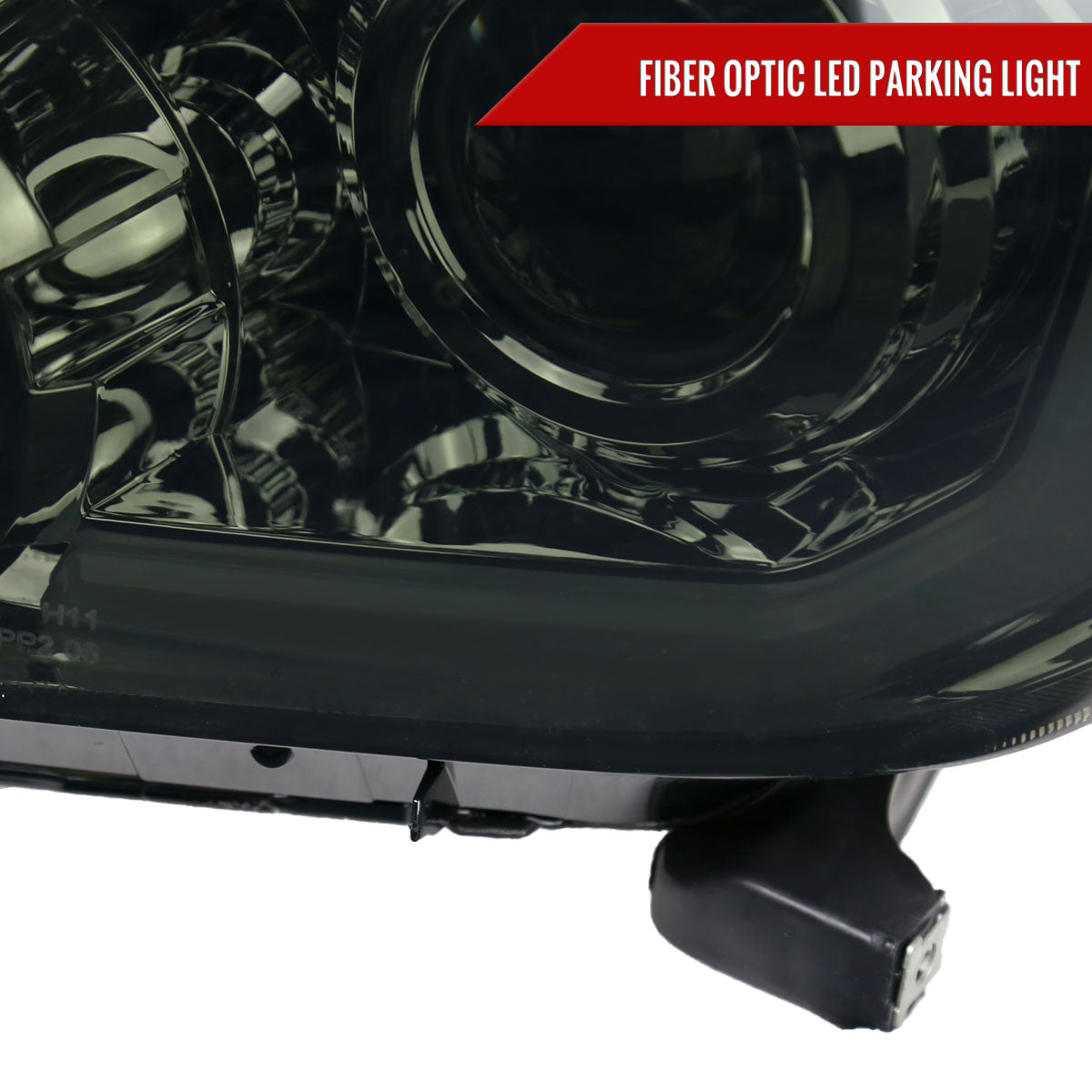 2007-2013 Toyota Tundra/2008-2017 Sequoia Retro Style LED Tube Projector Headlights with LED Turn Signals (Chrome Housing/Smoked Lens)
