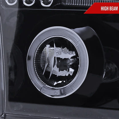 2007-2013 Toyota Tundra/ 2008-2017 Sequoia Single Halo Projector Headlights (Glossy Black Housing/Smoked Lens)