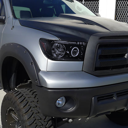 2007-2013 Toyota Tundra/ 2008-2017 Sequoia Single Halo Projector Headlights (Glossy Black Housing/Smoked Lens)