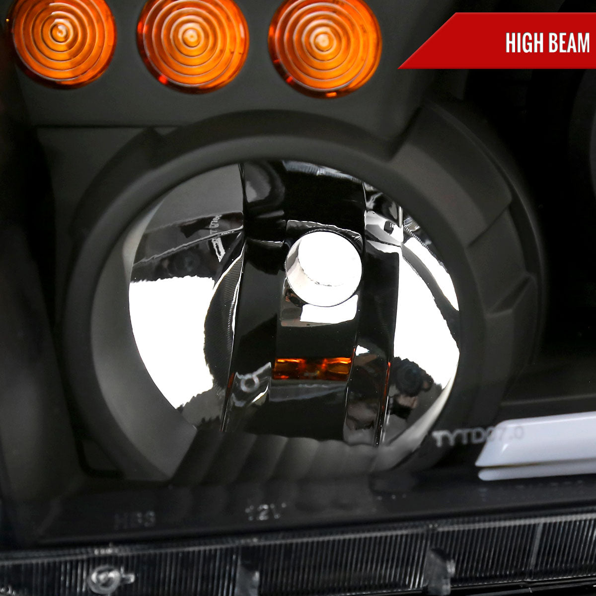2007-2013 Toyota Tundra/2008-2017 Sequoia Retro Style LED Tube Projector Headlights with LED Turn Signals (Matte Black Housing/Clear Lens)