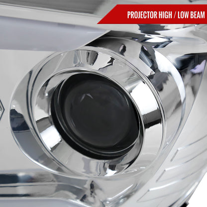 2014-2021 Toyota Tundra LED C-Bar Projector Headlights w/ Sequential Arrow Turn Signals (Chrome Housing/Clear Lens)