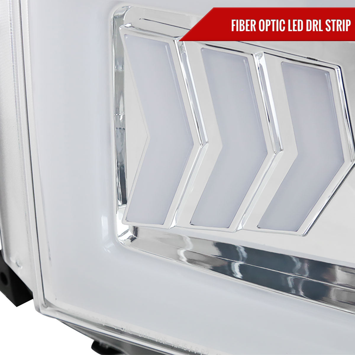 2014-2021 Toyota Tundra LED C-Bar Projector Headlights w/ Sequential Arrow Turn Signals (Chrome Housing/Clear Lens)