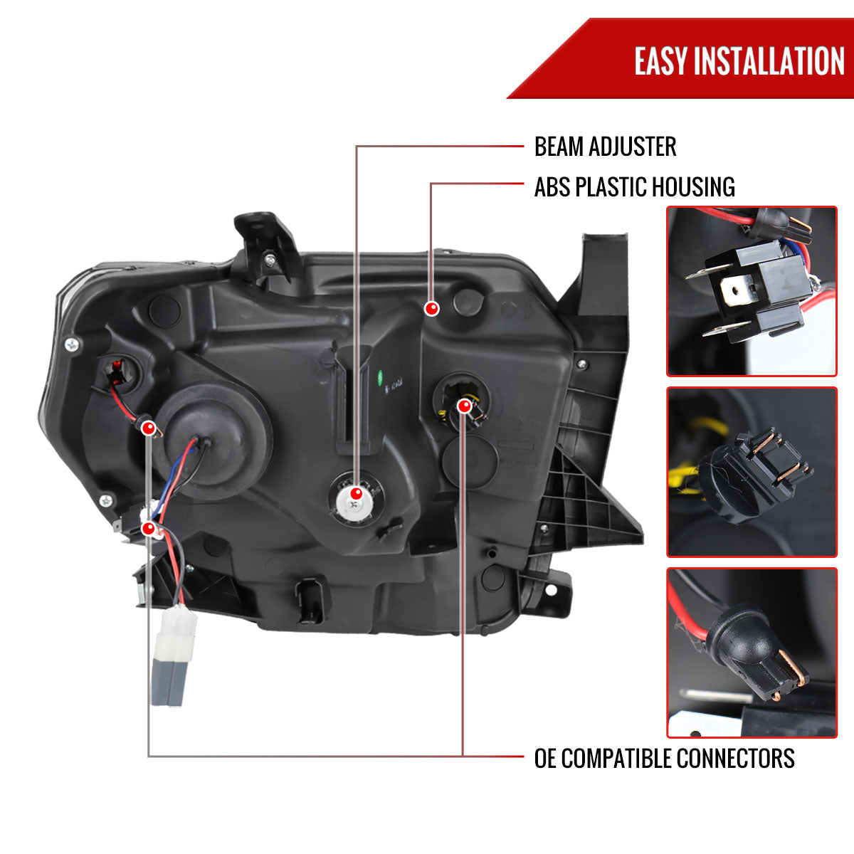 2014-2021 Toyota Tundra LED C-Bar Projector Headlights w/ Sequential Arrow Turn Signals (Chrome Housing/Clear Lens)