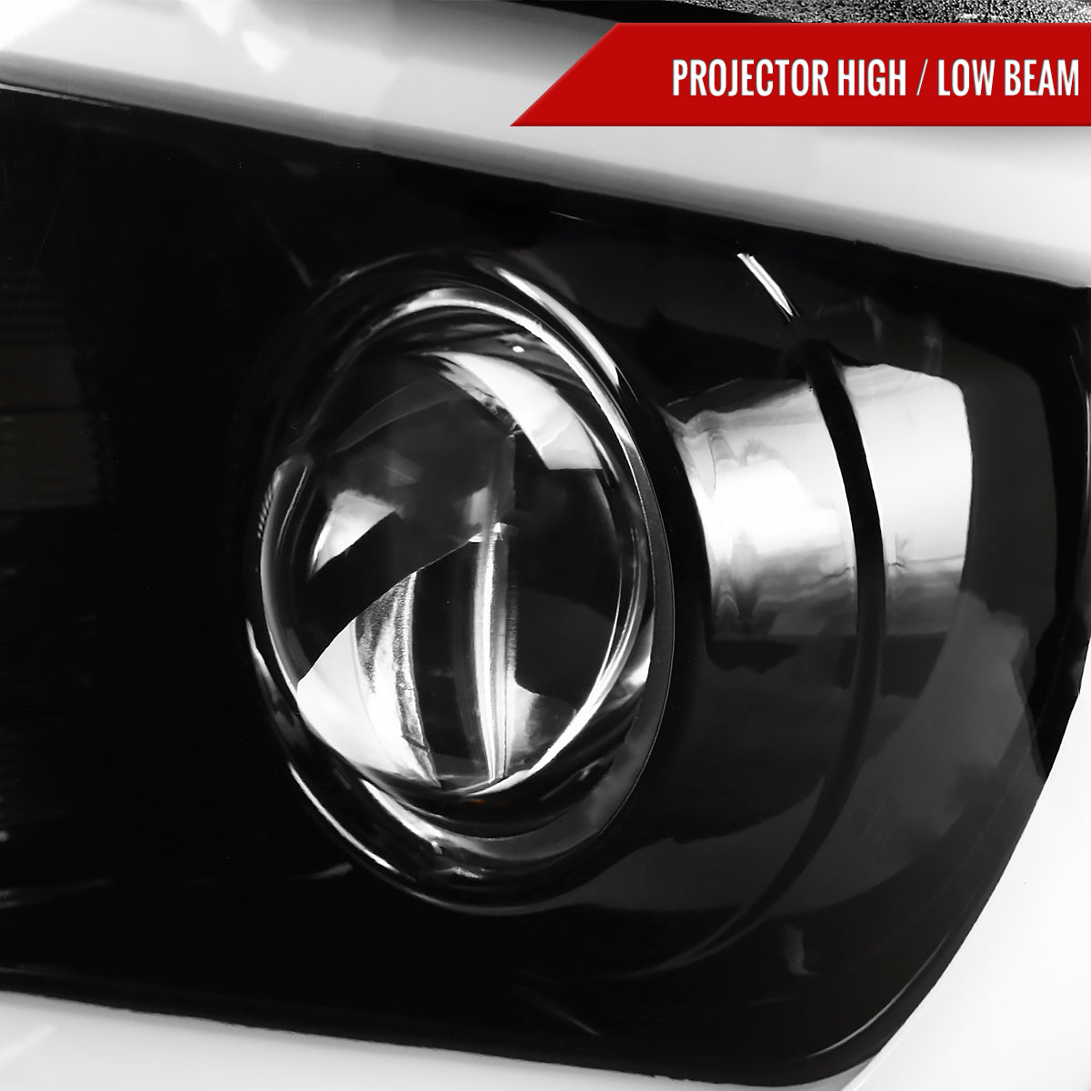 2014-2021 Toyota Tundra LED C-Bar Projector Headlights w/ LED Turn Signal Lights  (Glossy Black Housing/Clear Lens)