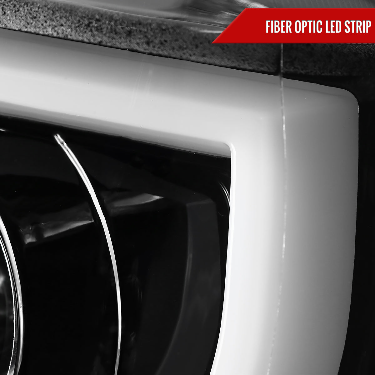 2014-2021 Toyota Tundra LED C-Bar Projector Headlights w/ LED Turn Signal Lights  (Glossy Black Housing/Clear Lens)