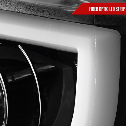 2014-2021 Toyota Tundra LED C-Bar Projector Headlights w/ LED Turn Signal Lights  (Glossy Black Housing/Clear Lens)
