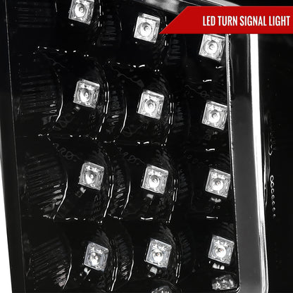 2014-2021 Toyota Tundra LED C-Bar Projector Headlights w/ LED Turn Signal Lights  (Glossy Black Housing/Clear Lens)