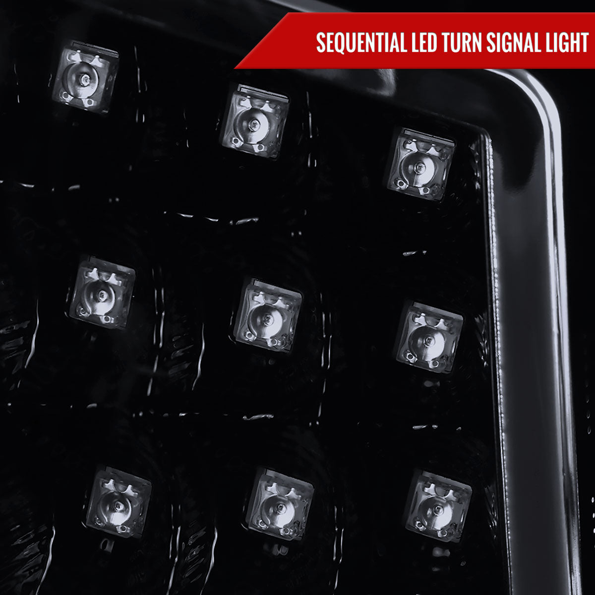 2014-2021 Toyota Tundra LED C-Bar Projector Headlights w/ Sequential Turn Signal Lights (Glossy Black Housing/Smoked Lens)