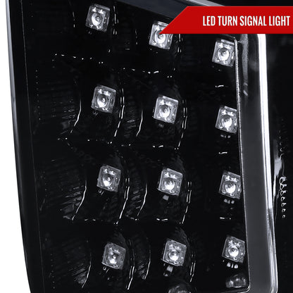 2014-2021 Toyota Tundra LED C-Bar Projector Headlights w/ LED Turn Signal Lights (Glossy Black Housing/Smoked Lens)