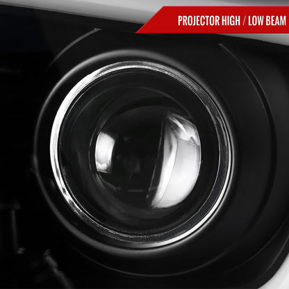 2014-2021 Toyota Tundra LED C-Bar Projector Headlights w/ LED Turn Signal Lights (Matte Black Housing/Clear lens)