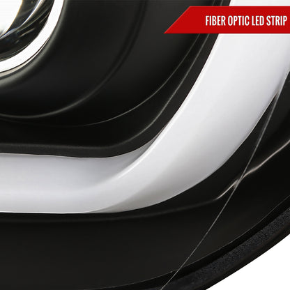 2014-2021 Toyota Tundra LED C-Bar Projector Headlights w/ LED Turn Signal Lights (Matte Black Housing/Clear lens)