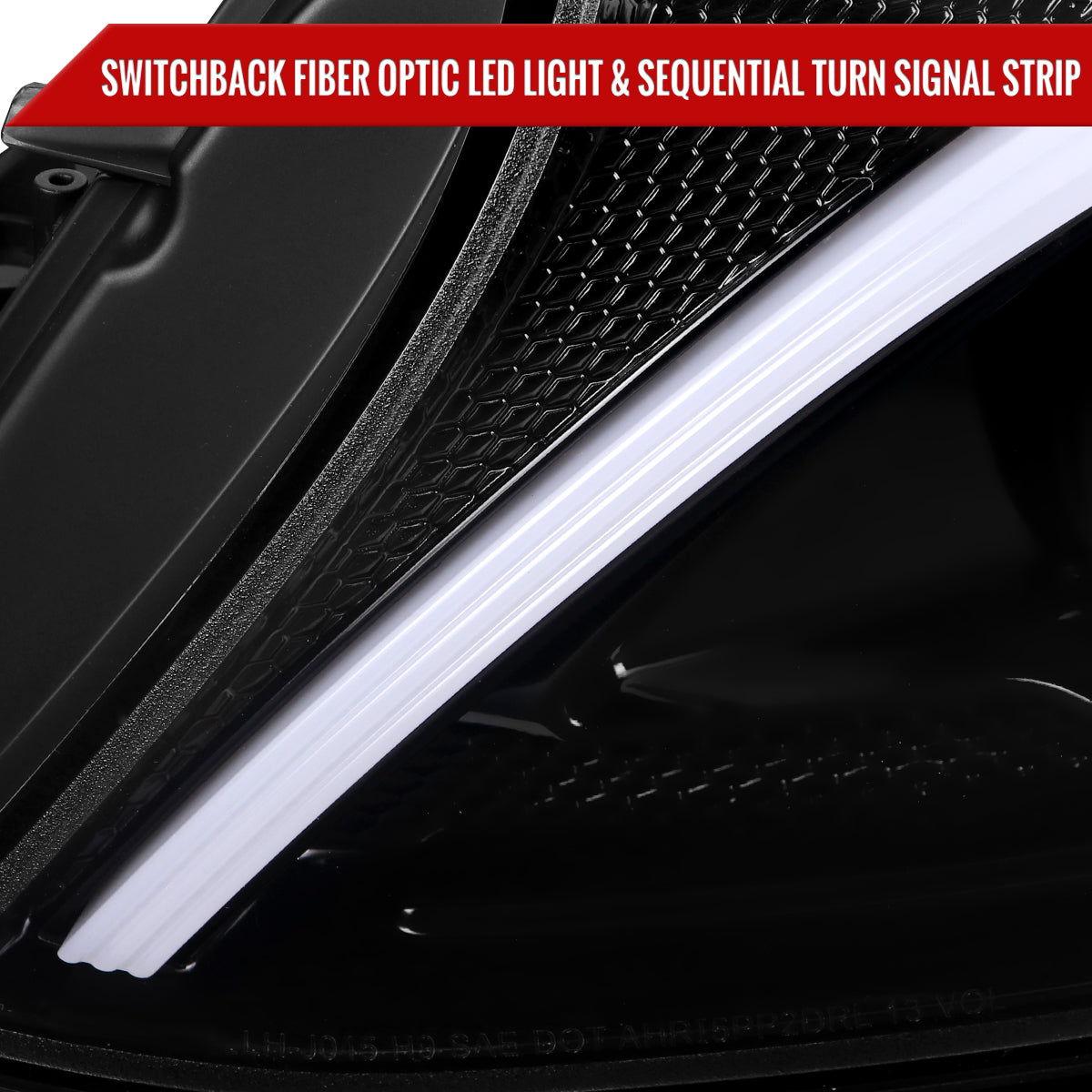 2015-2018 Mercedes-Benz C-Class W205 Switchback Sequential Turn Signal Projector Headlights (Jet Black Housing/Clear Lens)