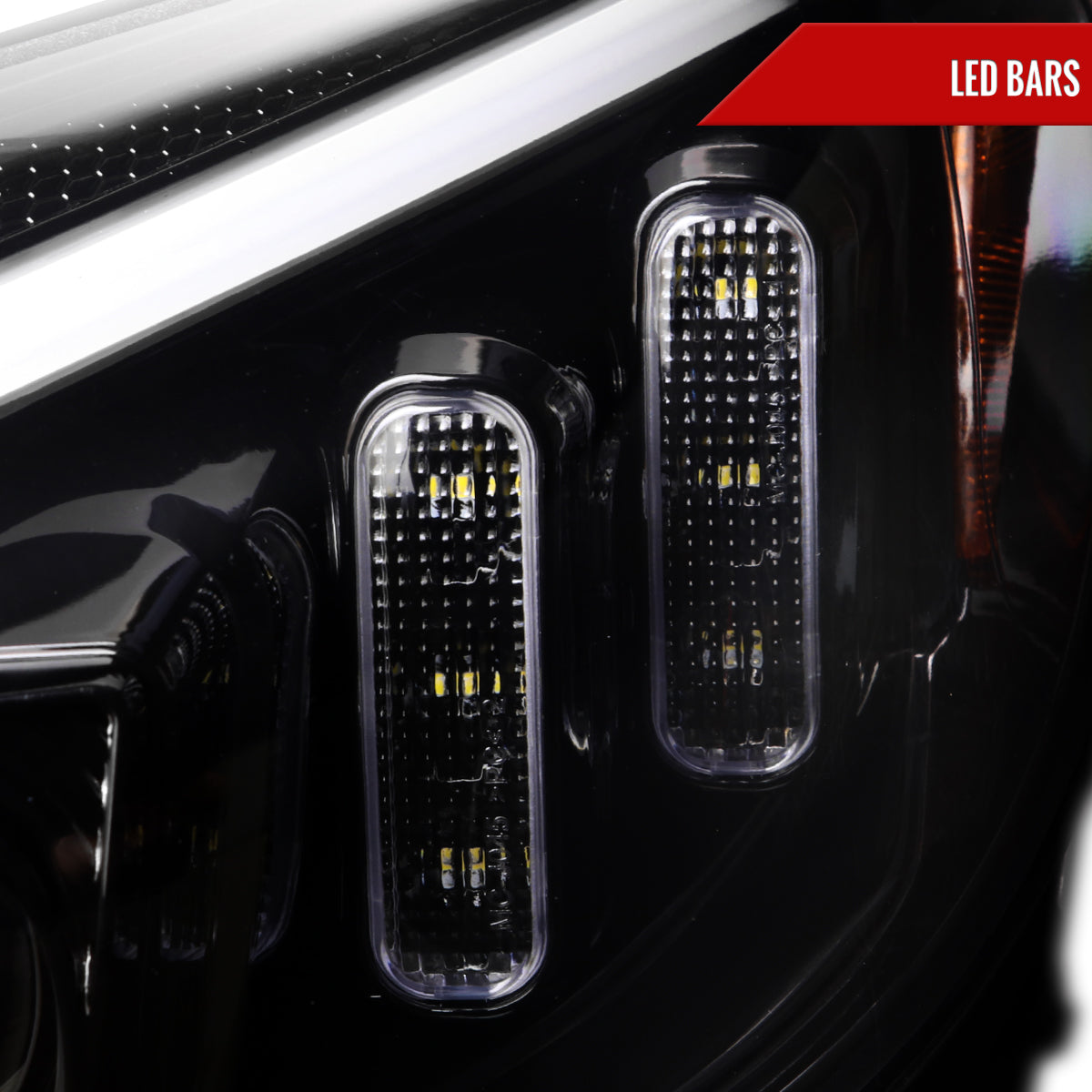 2015-2018 Mercedes-Benz C-Class W205 Switchback Sequential Turn Signal Projector Headlights (Jet Black Housing/Clear Lens)