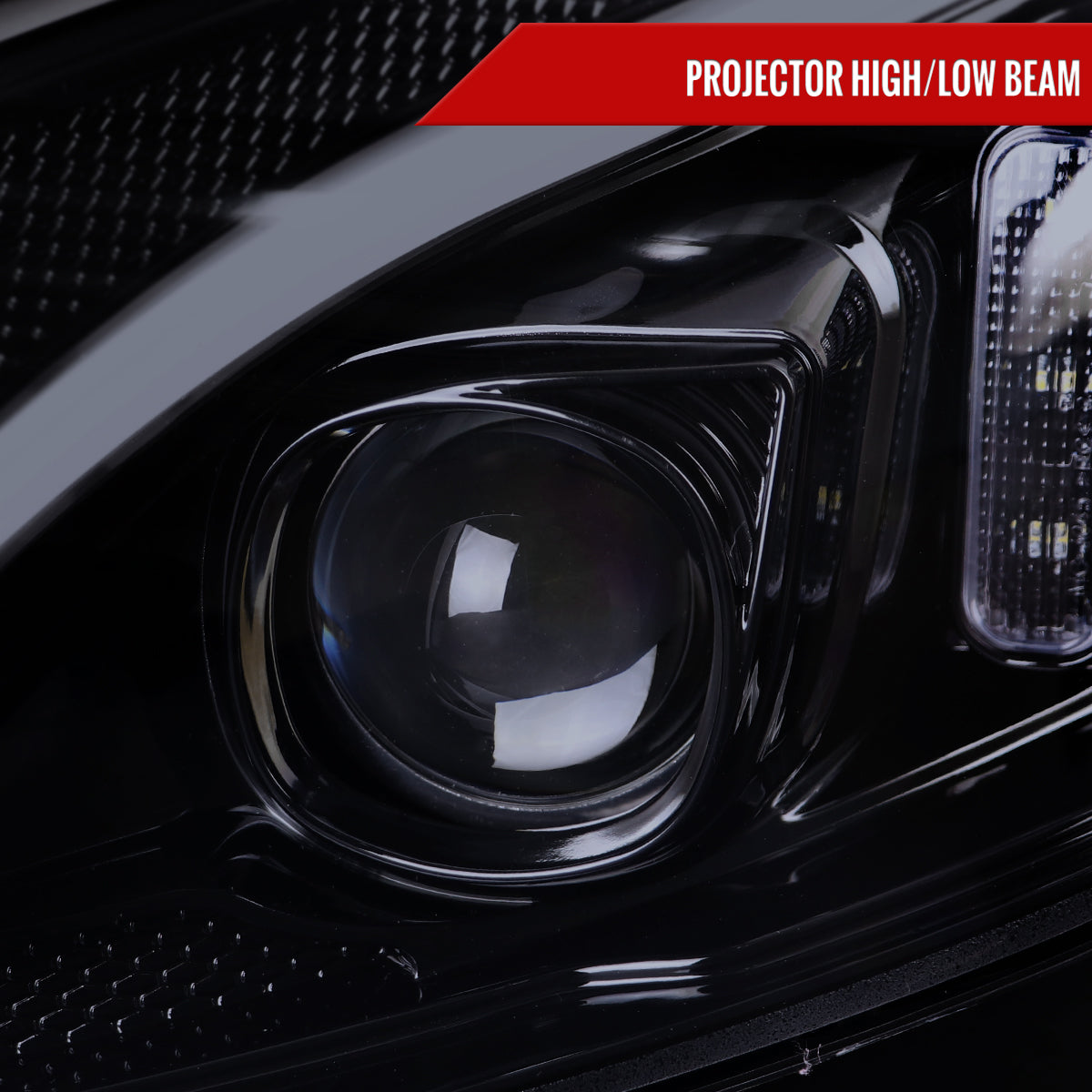 2015-2018 Mercedes-Benz C-Class W205 Switchback Sequential Turn Signal Projector Headlights (Glossy Black Housing/Light Smoked Lens)