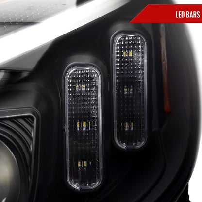 2015-2018 Mercedes-Benz C-Class W205 Switchback Sequential Turn Signal Projector Headlights (Matte Black Housing/Clear Lens)