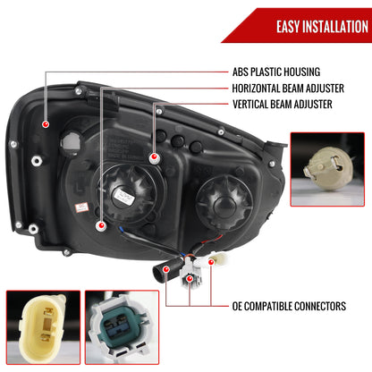 2004-2005 Subaru Impreza WRX/STI Outback Projector Headlights w/ LED Light Bar (Chrome Housing/Clear Lens)