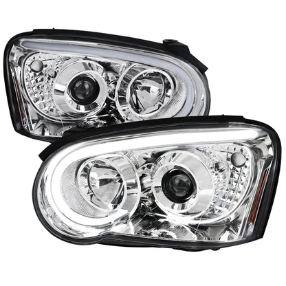 2004-2005 Subaru Impreza WRX/STI Outback Projector Headlights w/ LED Light Bar (Chrome Housing/Clear Lens)