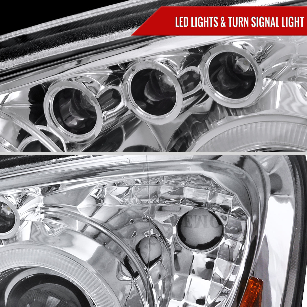 2004-2005 Subaru Impreza WRX/STI Outback Dual Halo Projector Headlights (Chrome Housing/Clear Lens)