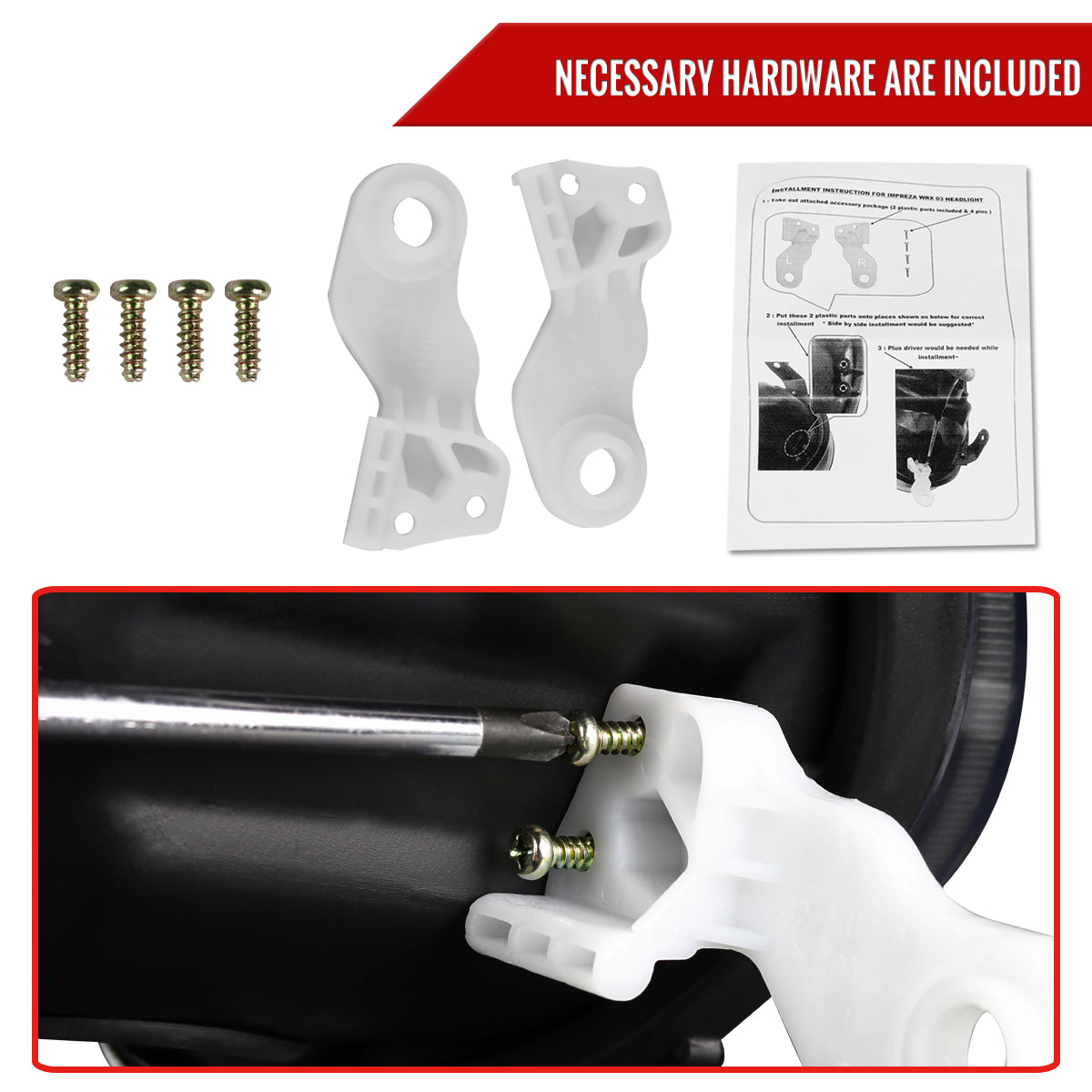 2004-2005 Subaru Impreza WRX/STI Outback Dual Halo Projector Headlights (Chrome Housing/Clear Lens)