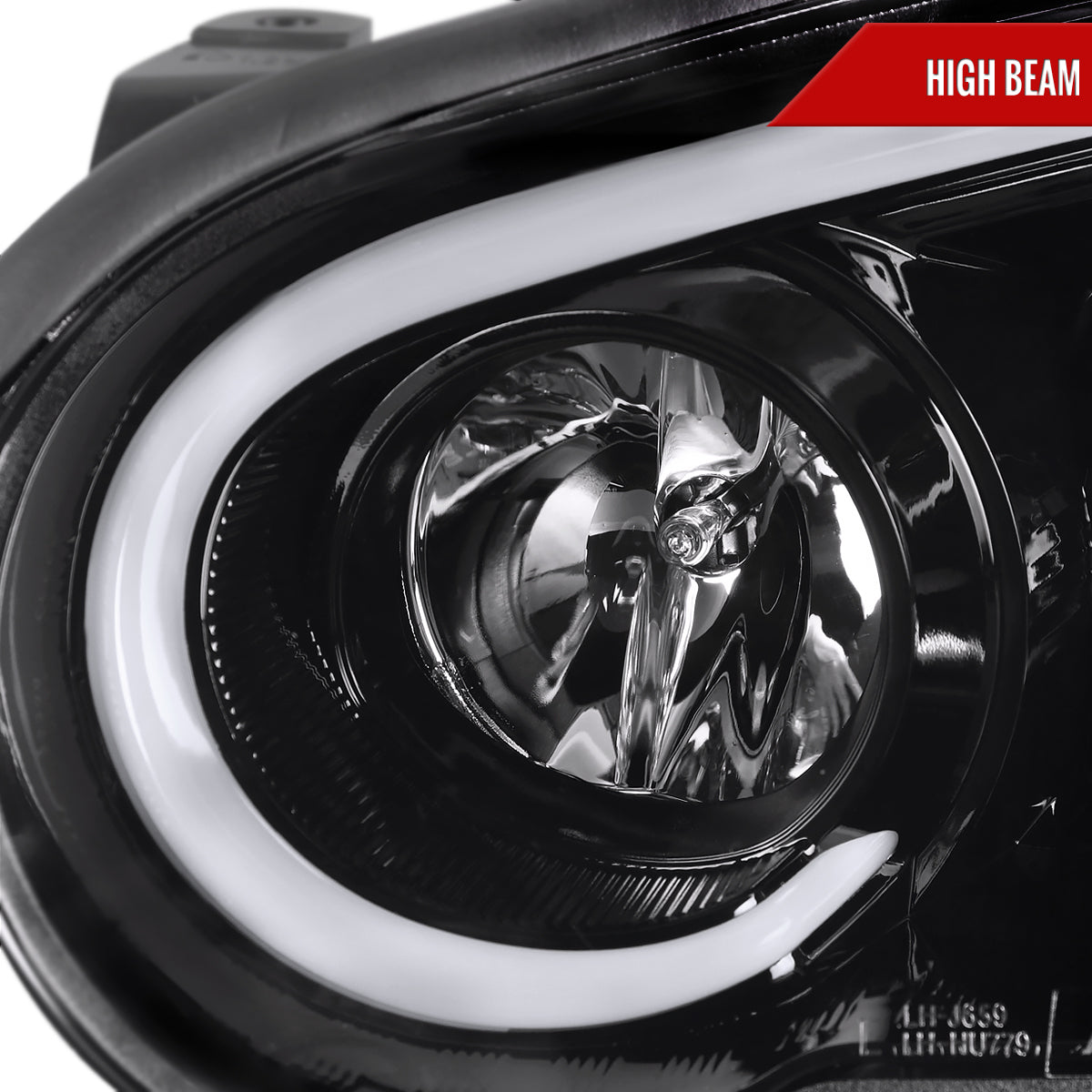 2004-2005 Subaru Impreza WRX/STI Outback Projector Headlights w/ LED Light Bar (Glossy Black Housing/Clear Lens)