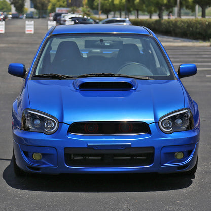 2004-2005 Subaru Impreza WRX/STI Outback Projector Headlights w/ LED Light Bar (Glossy Black Housing/Clear Lens)