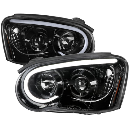 2004-2005 Subaru Impreza WRX/STI Outback Projector Headlights w/ LED Light Bar (Glossy Black Housing/Clear Lens)