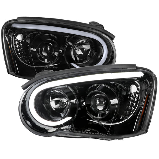 2004-2005 Subaru Impreza WRX/STI Outback Projector Headlights w/ LED Light Bar (Glossy Black Housing/Clear Lens)
