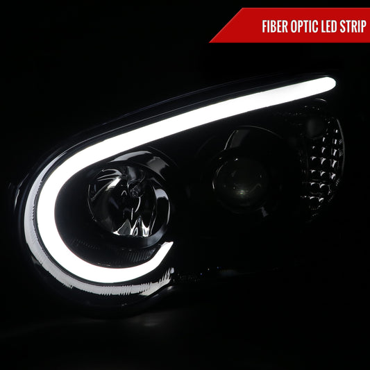 2004-2005 Subaru Impreza WRX/STI Outback Projector Headlights w/ LED Light Bar (Glossy Black Housing/Smoked Lens)