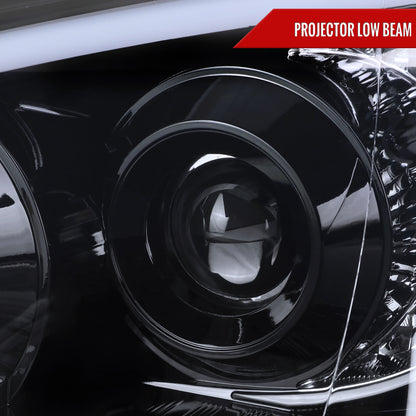 2004-2005 Subaru Impreza WRX/STI Outback Projector Headlights w/ LED Light Bar (Glossy Black Housing/Smoked Lens)