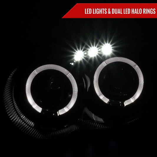 2004-2005 Subaru Impreza WRX/STI Outback Dual Halo Projector Headlights (Glossy Black Housing/Smoked Lens)