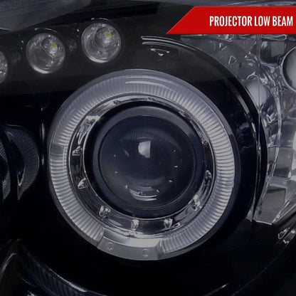 2004-2005 Subaru Impreza WRX/STI Outback Dual Halo Projector Headlights (Glossy Black Housing/Smoked Lens)