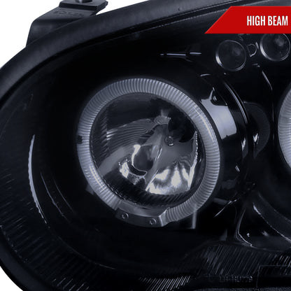2004-2005 Subaru Impreza WRX/STI Outback Dual Halo Projector Headlights (Glossy Black Housing/Smoked Lens)