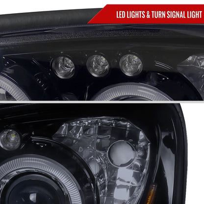 2004-2005 Subaru Impreza WRX/STI Outback Dual Halo Projector Headlights (Glossy Black Housing/Smoked Lens)