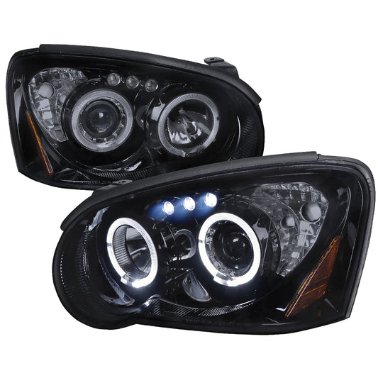2004-2005 Subaru Impreza WRX/STI Outback Dual Halo Projector Headlights (Glossy Black Housing/Smoked Lens)