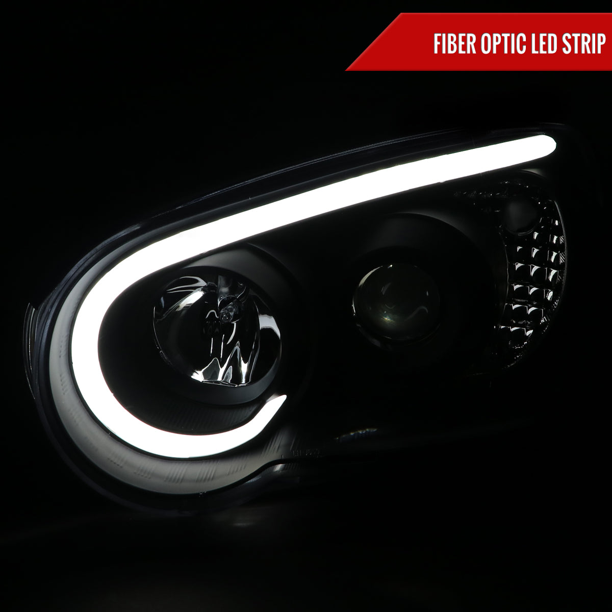 2004-2005 Subaru Impreza WRX/STI Outback Projector Headlights w/ LED Bar (Matte Black Housing/Clear Lens)