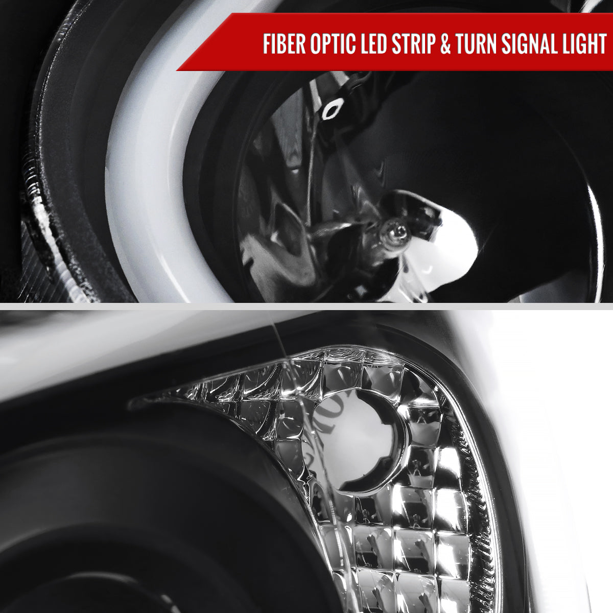 2004-2005 Subaru Impreza WRX/STI Outback Projector Headlights w/ LED Bar (Matte Black Housing/Clear Lens)