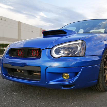 2004-2005 Subaru Impreza WRX/STI Outback Projector Headlights w/ LED Bar (Matte Black Housing/Clear Lens)