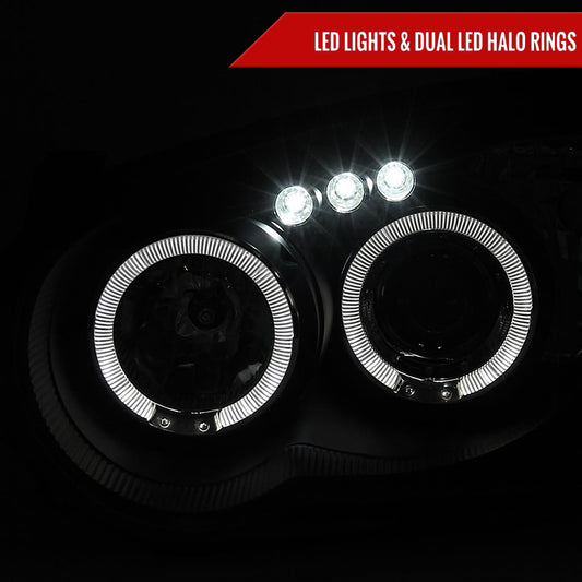 2004-2005 Subaru Impreza WRX/STI Outback Dual Halo Projector Headlights (Matte Black Housing/Clear Lens)