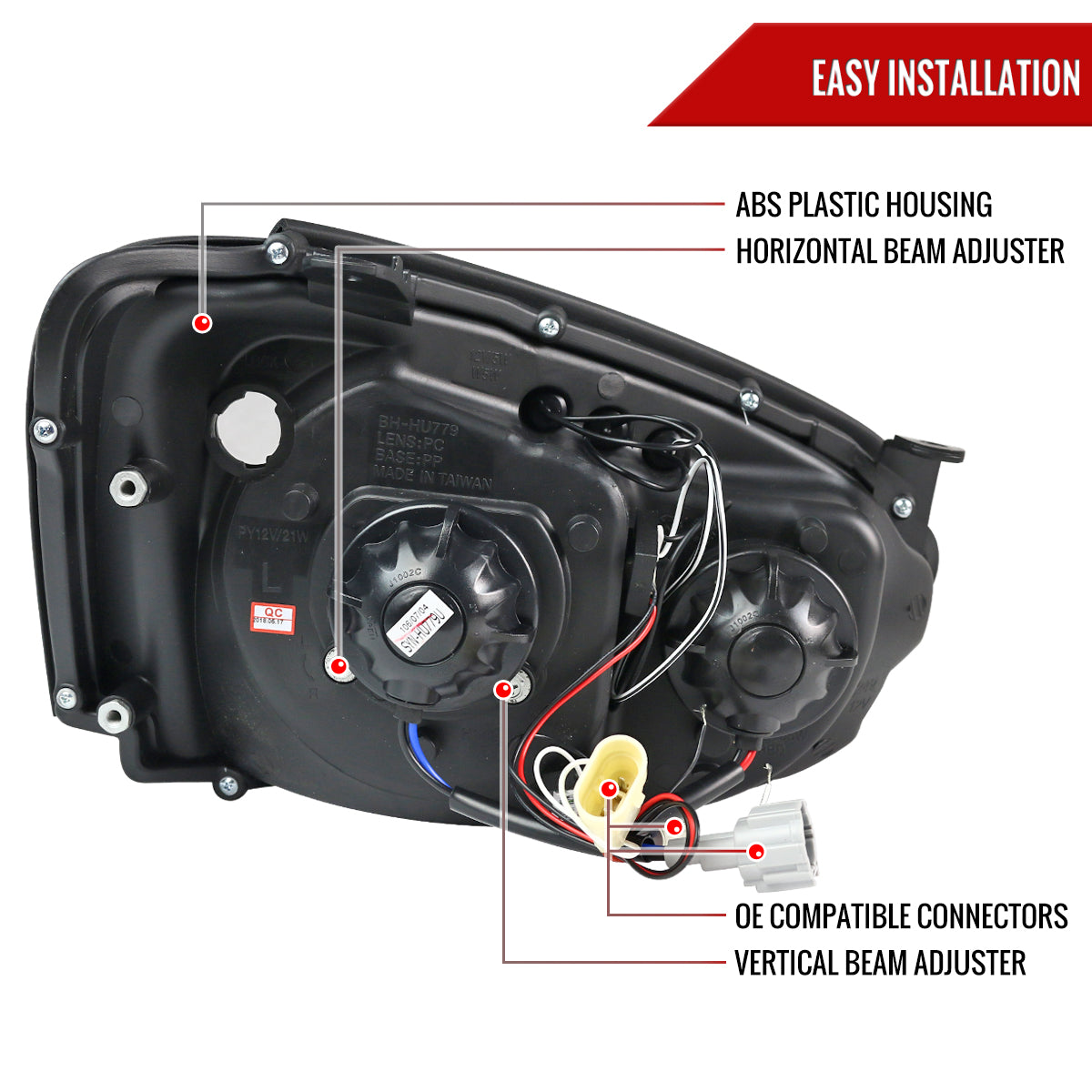 2004-2005 Subaru Impreza WRX/STI Outback Dual Halo Projector Headlights (Matte Black Housing/Clear Lens)