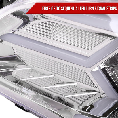 2006-2007 Subaru Impreza WRX STI LED Bar Sequential Turn Signal Projector Headlights (Chrome Housing/Clear Lens)