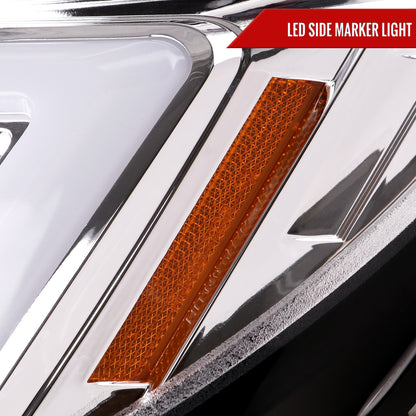 2006-2007 Subaru Impreza WRX STI LED Bar Sequential Turn Signal Projector Headlights (Chrome Housing/Clear Lens)