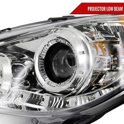 2006-2007 Subaru Impreza WRX/STI Projector Headlights w/ LED Light Strip (Chrome Housing/Clear Lens)