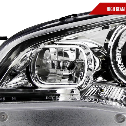 2006-2007 Subaru Impreza WRX/STI Projector Headlights w/ LED Light Strip (Chrome Housing/Clear Lens)