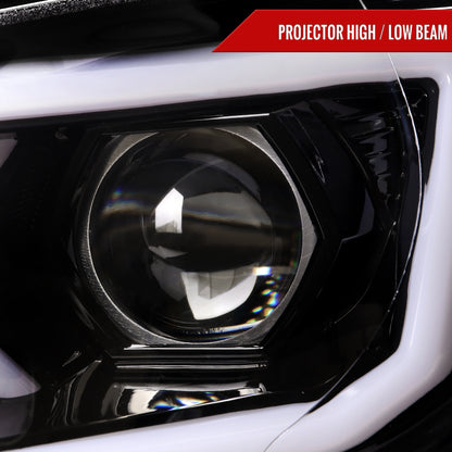 2006-2007 Subaru Impreza WRX STI LED Bar Sequential Turn Signal Projector Headlights (Glossy Black Housing/Clear Lens)